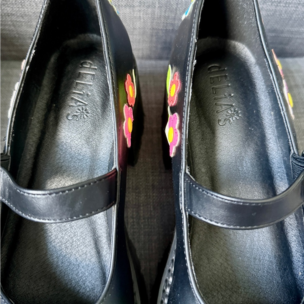 Delia’s Floral Black Platform Shoes Sz 8 - Picture 7 of 10